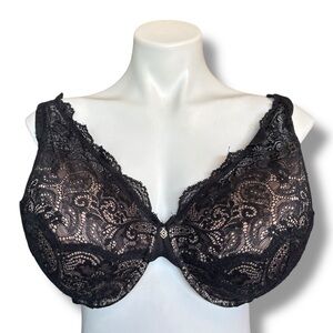 ThirdLove 24/7 Lace Contour Plunge Bra Black Underwire Padded 42D
